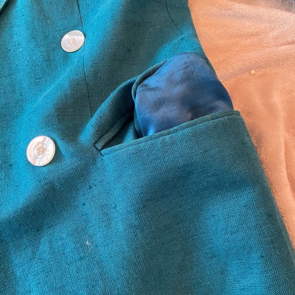 Giorgio Sant’Angelo Teal Double Breasted Blazer Size 12 - Picture 10 of 10